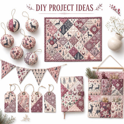 10Pc/Set Christmas Series Deer Christmas Tree Santa Claus Flower Fat Quarter Fabric, Pre-Cut Square Fabric Assort, Fabric Set, Craft Fabric, Handmade DIY Patchwork Fabric,Home Quilting Sewing Fabric, Packaging Fabric, Scrapbooking Craft Hobbyist