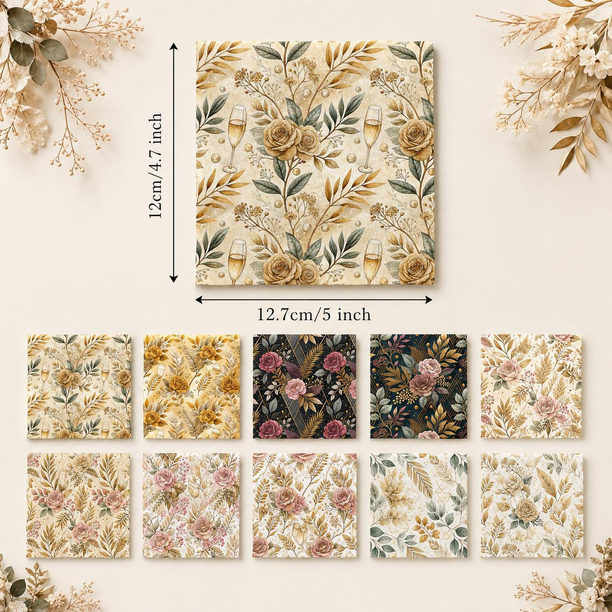 10Pc/Set Flower Series Fat Quarter Fabric, Pre-Cut Square Fabric Assort, Fabric Set, Craft Fabric, Handmade DIY Patchwork Fabric,Home Quilting Sewing Fabric, Packaging Fabric, Scrapbooking Craft Hobbyist