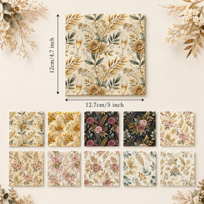 10Pc/Set Flower Series Fat Quarter Fabric, Pre-Cut Square Fabric Assort, Fabric Set, Craft Fabric, Handmade DIY Patchwork Fabric,Home Quilting Sewing Fabric, Packaging Fabric, Scrapbooking Craft Hobbyist