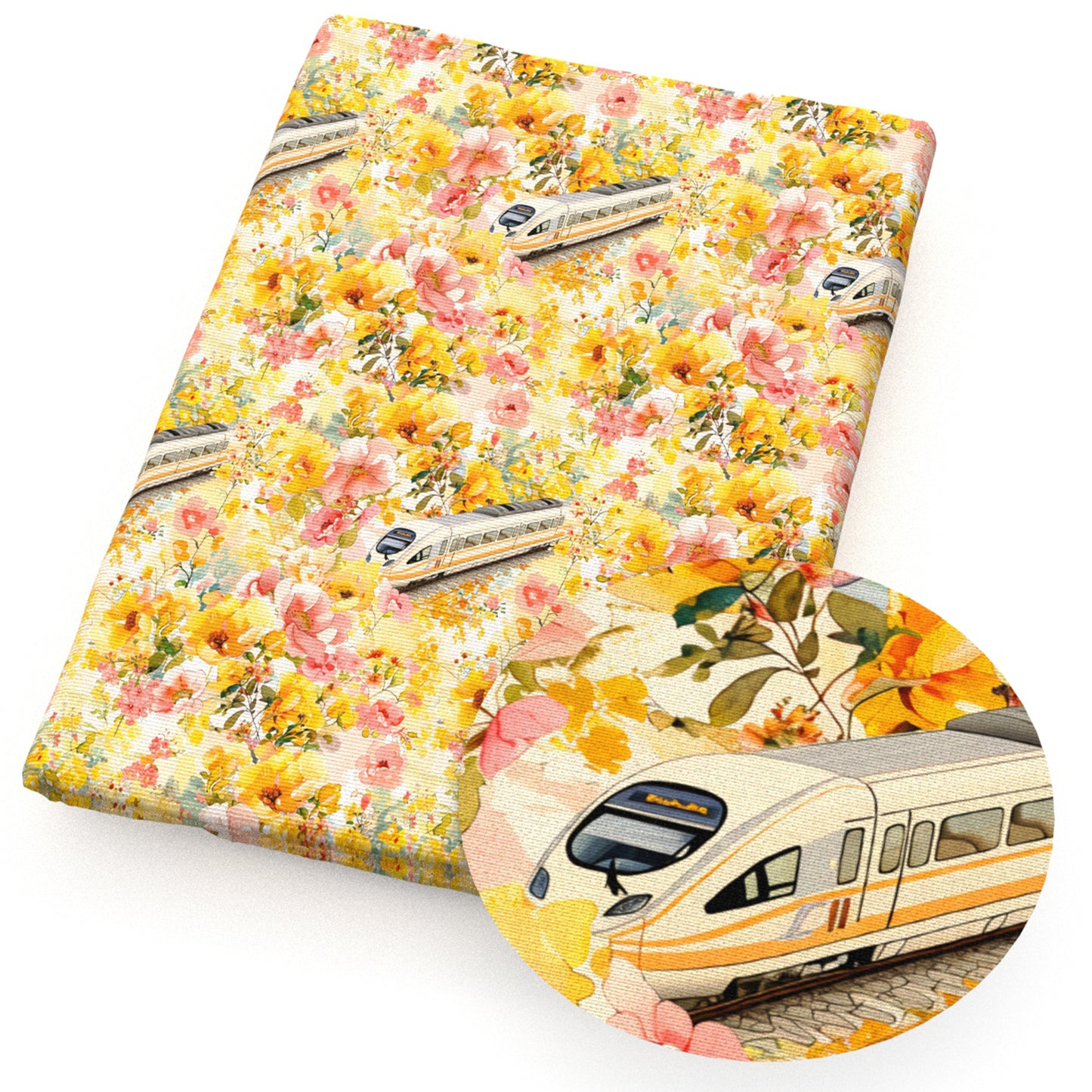 flowerfloral the train rainbow color spring fabric