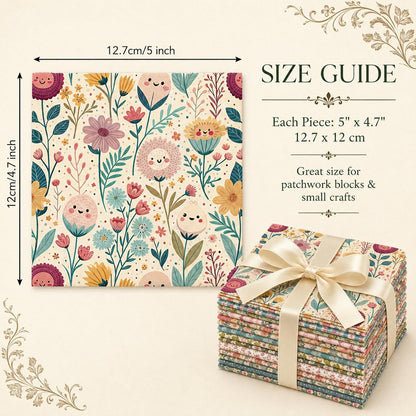 10pcs Charm Pack Set Floral Pattern Vintage Style Handmade DIY with Rich Color and Texture Elements 100% Polyester Patchwork in 10 Design Styles Suitable for Patchwork DIY Craft Projects DIY Wallet Making Gift Giving Bag Making Mother's Day Gift