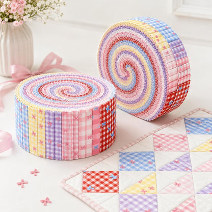10pcs Vintage Plaid Grid Pattern Jelly Roll Fabric Strips 2.5X19.7inch Pre-cut 100% Polyester for Patchwork Quilts, Table Runners, Placemats, Tote Bags, Storage Pouches, Makeup Bags, Coasters, Quilt Blocks & Binding