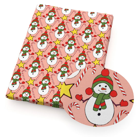 snowman star starfish crutch christmas day pink series fabric