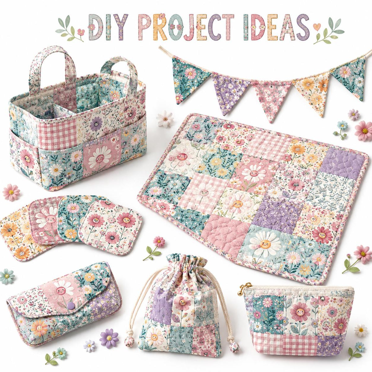 10pcs Charm Pack Set Floral Pattern Vintage Style Handmade DIY with Rich Color and Texture Elements 100% Polyester Patchwork in 10 Design Styles Suitable for Patchwork DIY Craft Projects DIY Wallet Making Gift Giving Bag Making Mother's Day Gift