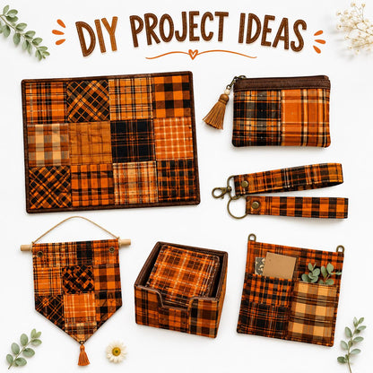 10pcs Charm Pack Set Plaid Pattern Vintage Style Handmade DIY with Rich Color and Texture Elements 100% Polyester Patchwork in 10 Design Styles Suitable for Patchwork DIY Craft Projects DIY Wallet Making Gift Giving Bag Making Mother's Day Gift
