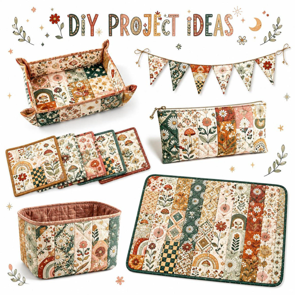 10pcs Vintage Floral Pattern Jelly Roll Fabric Strips 2.5X19.7inch Pre-Cut 100% Polyester For Patchwork Quilts, Table Runners, Placemats, Tote Bags, Storage Pouches, Makeup Bags, Coasters, Quilt Blocks & Binding