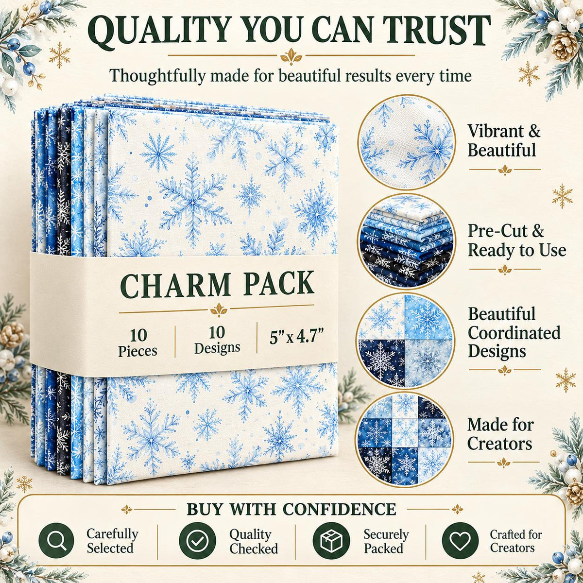 10Pc/Set Christmas Series Fat Quarter Fabric, Pre-Cut Square Fabric Assort, Fabric Set, Craft Fabric, Handmade DIY Patchwork Fabric,Home Quilting Sewing Fabric, Packaging Fabric, Scrapbooking Craft Hobbyist