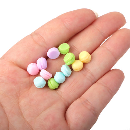 12Pcs/Bottle Macaroon With Wish Bottle Decorations, Assorted Colors, Plastic & Resin - Scrapbooking Embellishments, Flatback Cabochon Crafts, Universal Holiday Party Supplies, Non-Electrical DIY Accessories