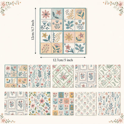 10Pc/Set Flower Plaid Series Fat Quarter Fabric, Pre-Cut Square Fabric Assort, Fabric Set, Craft Fabric, Handmade DIY Patchwork Fabric,Home Quilting Sewing Fabric, Packaging Fabric, Scrapbooking Craft Hobbyist