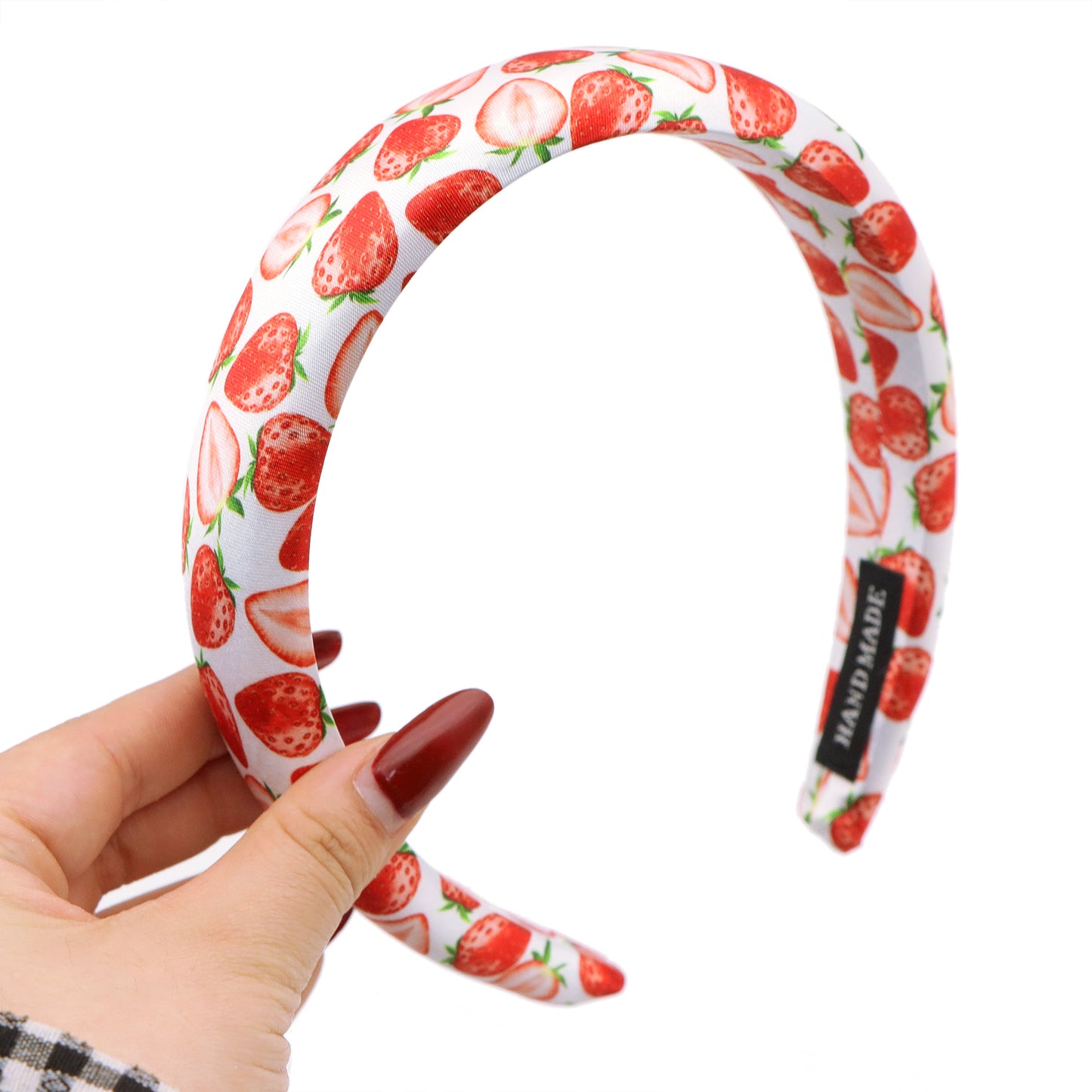 strawberry satin high cranial hairband