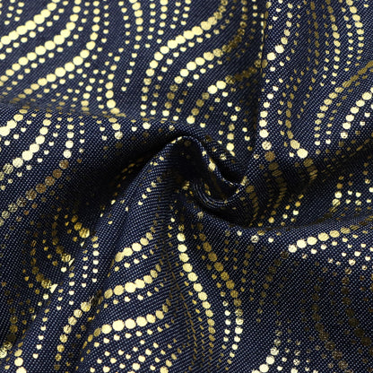 1Pc Golden Hot Stamping dot wave Pre-Washed stripe Denim Fabric - 59x19.68inch(150x50cm)  DIY Crafts Projects, DIY Wallet Making