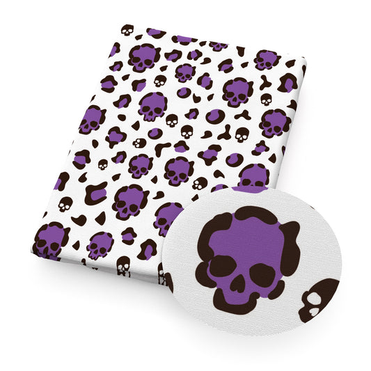 halloween skull ghost skeleton bones leopard cheetah fabric