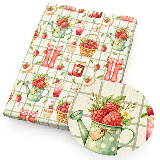 plaid grid raspberrytayberry cake cupcake ice creampopsicle butterfly fabric