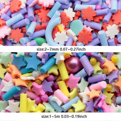 20g/pack Mixed Nail Art Polymer Clay Slices & Faux Pearl Beads - Star Flower Shaped,Unscented - Slime Charms for Resin, Lip Gloss DIY, Nail Art & Crafts