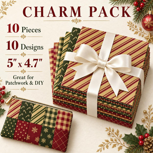 10Pc/Set Christmas Series Plaid Stripe Crutch Fat Quarter Fabric, Pre-Cut Square Fabric Assort, Fabric Set, Craft Fabric, Handmade DIY Patchwork Fabric,Home Quilting Sewing Fabric, Packaging Fabric, Scrapbooking Craft Hobbyist