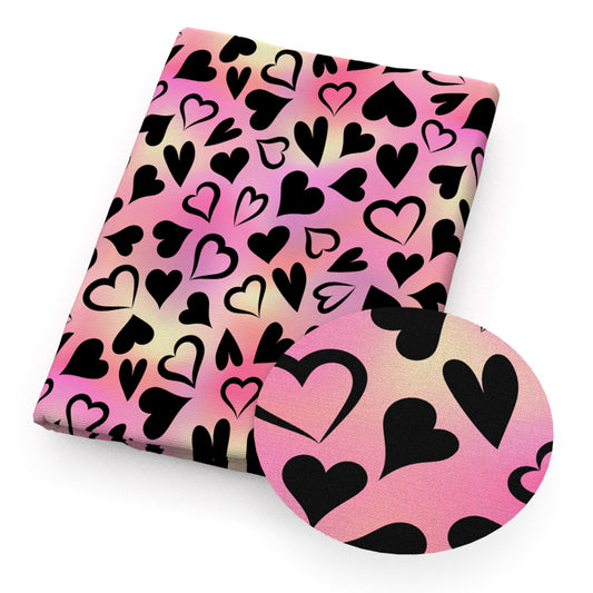 heart love valentine's day pink series tie dye fabric