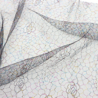 1pcs 19.68*62.99in colored flower patten Mesh Gauze Fabric - 100% Polyester Mesh  Ideal for DIY Bows, Backdrops,  Bags, Sofa Covers, Curtains, and Crafts, Hand Wash Only, Sewing Supplies for Crafting