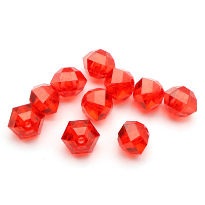 20Pcs Acrylic Transparent Hexagonal Beads Imitation Crystal Beads Loose Beads Diy Handmade Beaded Mobile Phone Chain Bracelet Necklace Making Jewelry Accessories