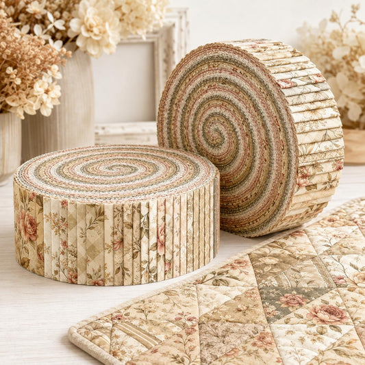 10pcs Vintage Daisy Floral Pattern Jelly Roll Fabric Strips 2.5X19.7inch Pre-Cut 100% Polyester For Patchwork Quilts, Table Runners, Placemats, Tote Bags, Storage Pouches, Makeup Bags, Coasters, Quilt Blocks & Binding