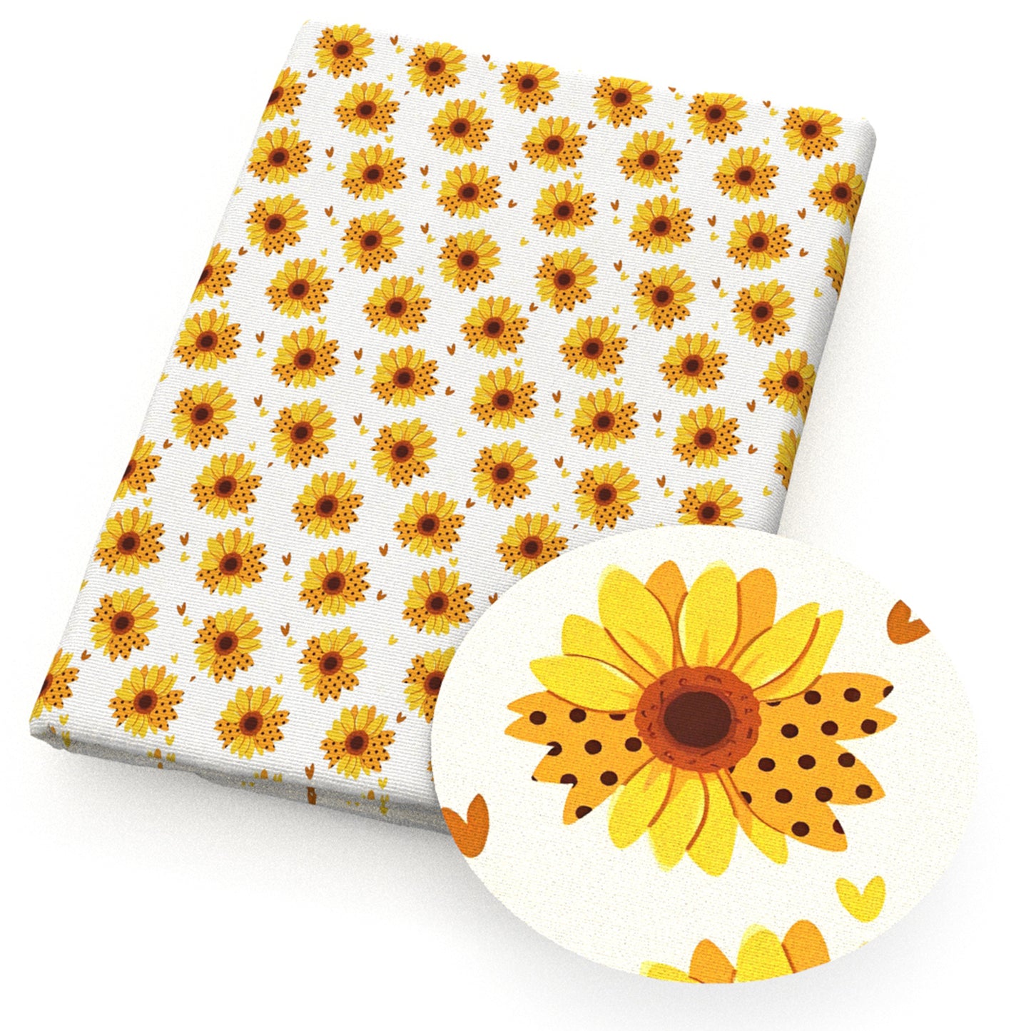 heart love sunflower dots spot  fabric