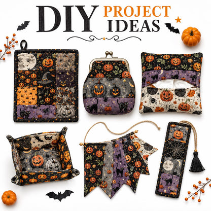 10pcs Charm Pack Set Halloween Pumpkin Holly Snow Pattern Vintage Style Handmade DIY with Rich Color and Texture Elements 100% Polyester Patchwork in 10 Design Styles Suitable for Patchwork DIY Craft Projects DIY Wallet Making Gift Giving Bag Making Mothe