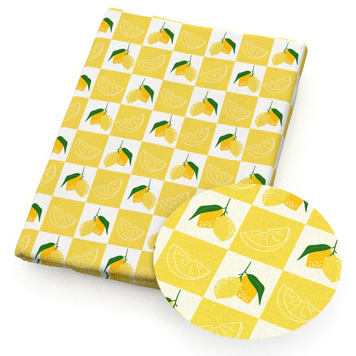 lemon plaid grid gingham tartan buffalo plaid fruit fabric