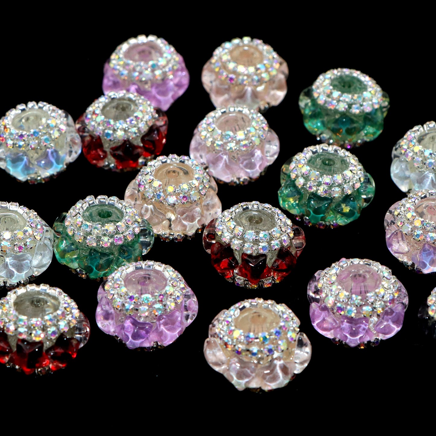 1Pc Faux Rhinestone Acrylic Beads Star Shaped Solid Color Loose Spacer Beads with Hole for Jewelry Making DIY Bracelet Necklace Chain Earrings Charm Bangle Decors Craft Pen Supplies