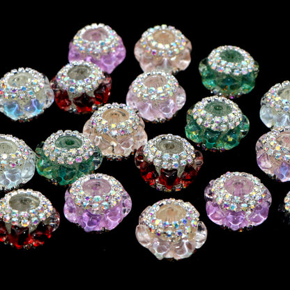 1Pc Faux Rhinestone Acrylic Beads Star Shaped Solid Color Loose Spacer Beads with Hole for Jewelry Making DIY Bracelet Necklace Chain Earrings Charm Bangle Decors Craft Pen Supplies