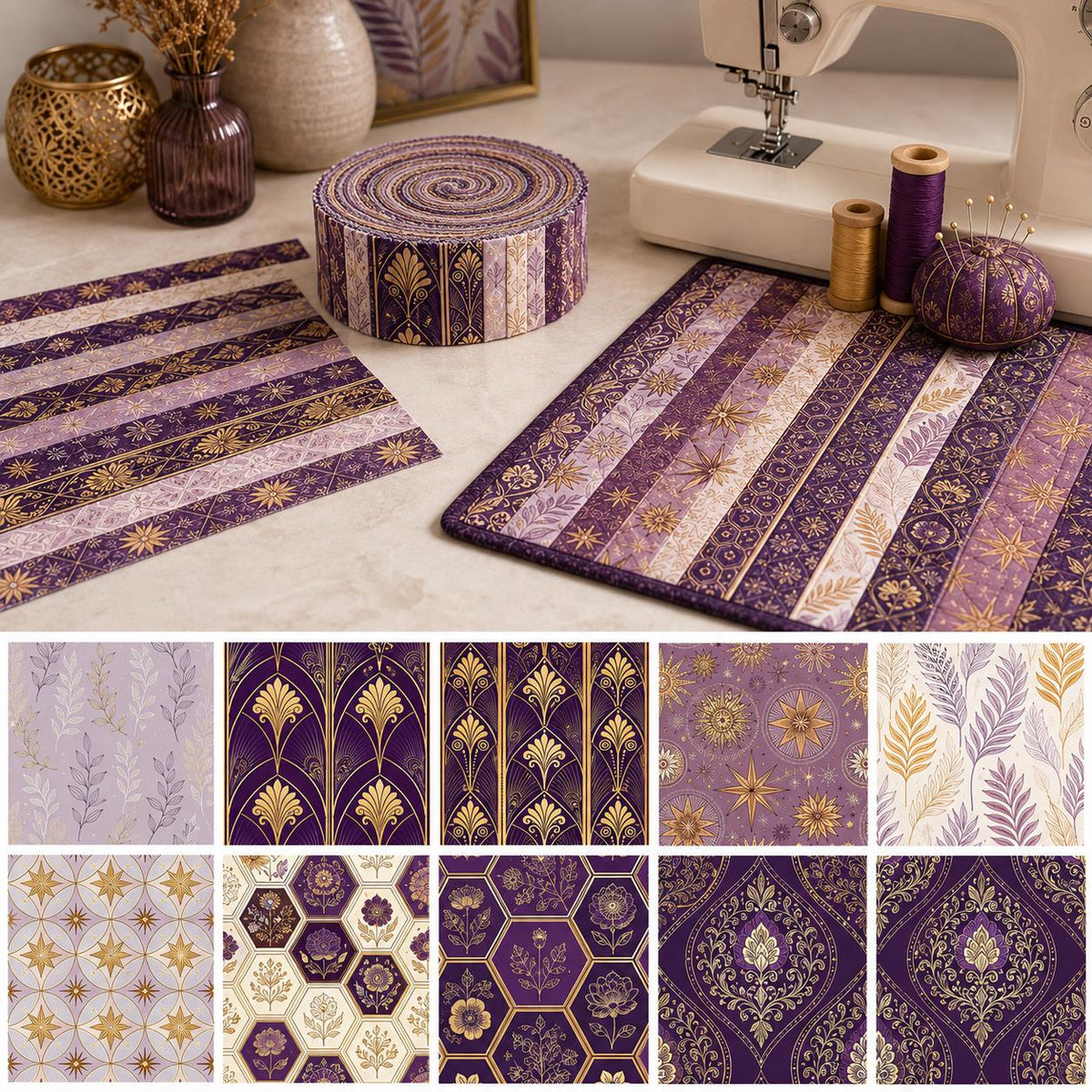 10pcs Vintage Floral Leaf Pattern Jelly Roll Fabric Strips 2.5X19.7inch Pre-Cut 100% Polyester For Patchwork Quilts, Table Runners, Placemats, Tote Bags, Storage Pouches, Makeup Bags, Coasters, Quilt Blocks & Binding