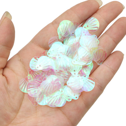 20g/pack Golden Light Transparent Fish Scale Shell Sequins,Vibrant Laser Double Hole Eye Makeup Flakes,Charms for Jewelry Making, Earring, Stage, Party, Makeup, Home Decors, DIY, Dress, Scrapbook, Shoes, Photoframe Accessories and Handmade Supplies