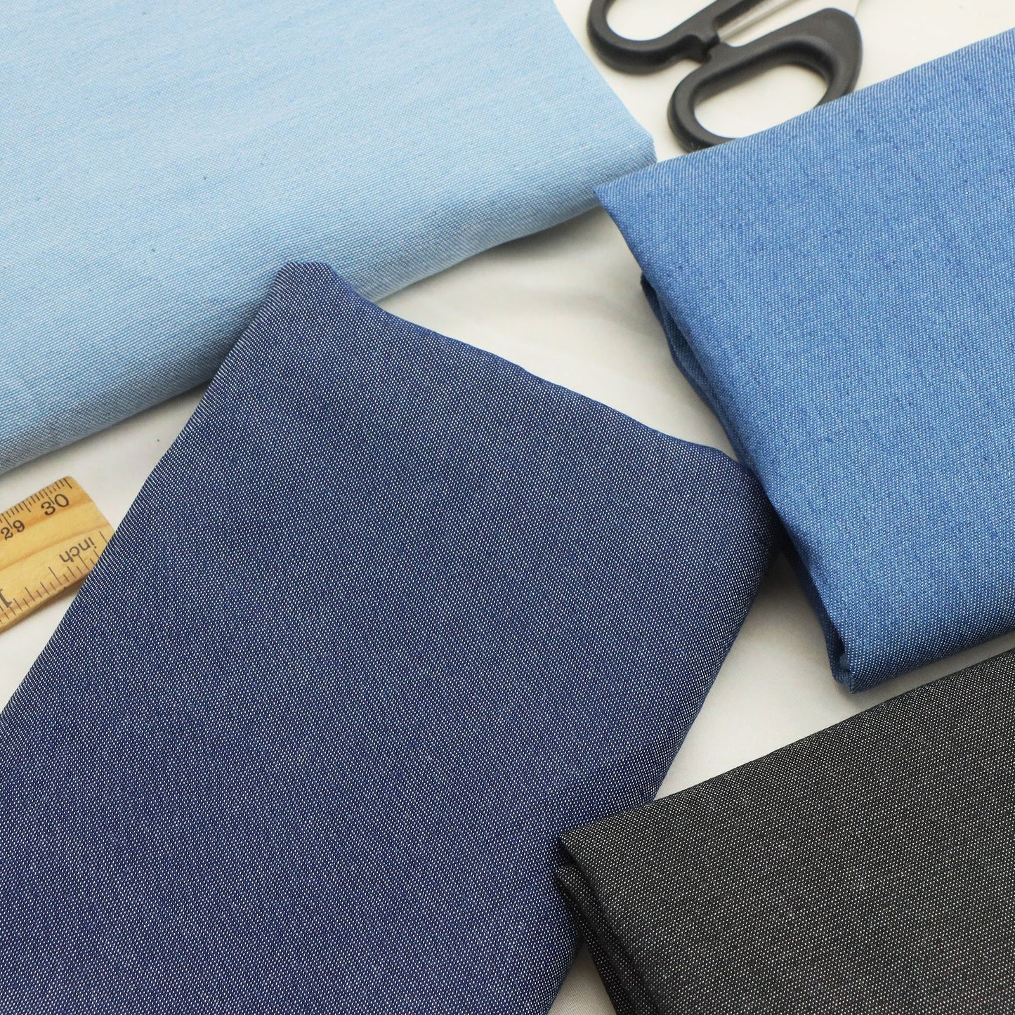 4Pc/set solid Denim Fabric Pre-Washed stripe Denim Fabric - 17.7x19.68inch(45x50cm)  DIY Crafts Projects, DIY Wallet Making