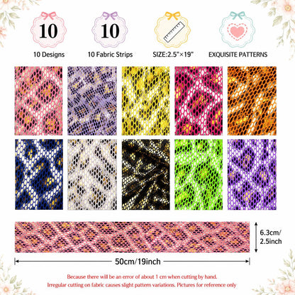 10pcs Vintage Snake Pattern Metallic Jelly Roll Fabric Strips 2.5X19.7inch Pre-Cut 100% Polyester For Patchwork Quilts, Table Runners, Placemats, Tote Bags, Storage Pouches, Makeup Bags, Coasters, Quilt Blocks & Binding