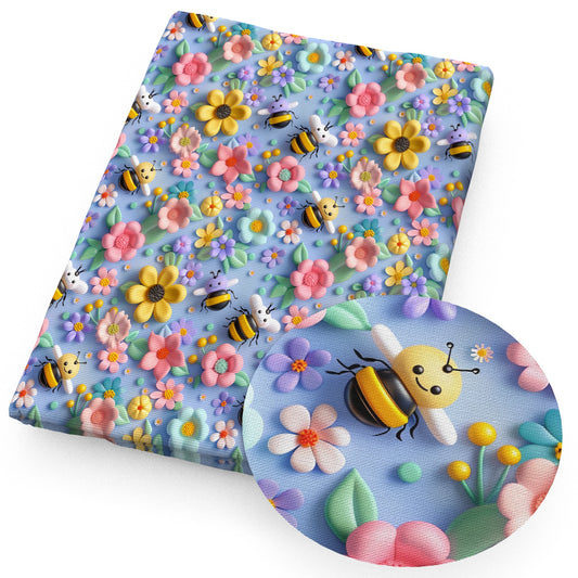 flowerfloral bee fabric
