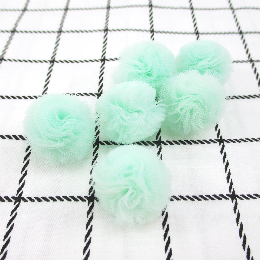 10pcs 25mm Vibrant Polyester Mesh Balls - Decorative Accessories for Clothing, Hair Accessories Making Materials - Colorful DIY Craft Supplies for Jewelry Designers
