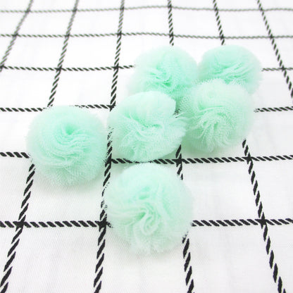 10pcs 25mm Vibrant Polyester Mesh Balls - Decorative Accessories for Clothing, Hair Accessories Making Materials - Colorful DIY Craft Supplies for Jewelry Designers