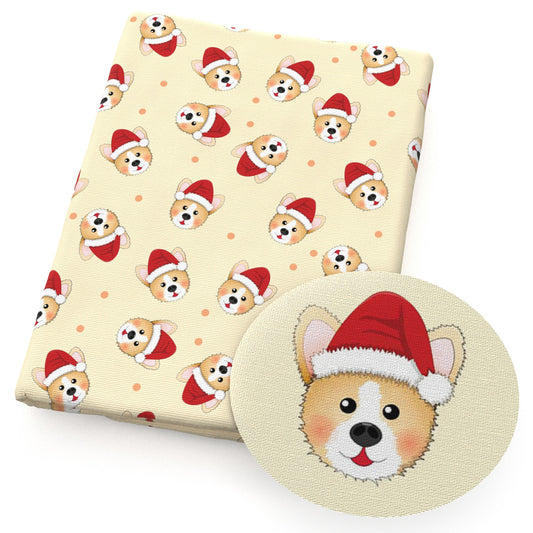 christmas day dogpuppy fabric