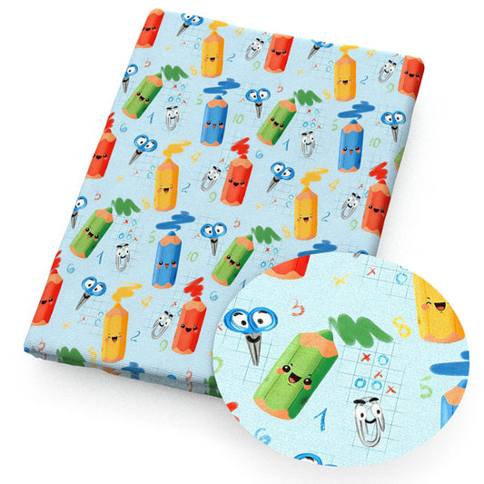 crayon pattern scissors knife number fabric