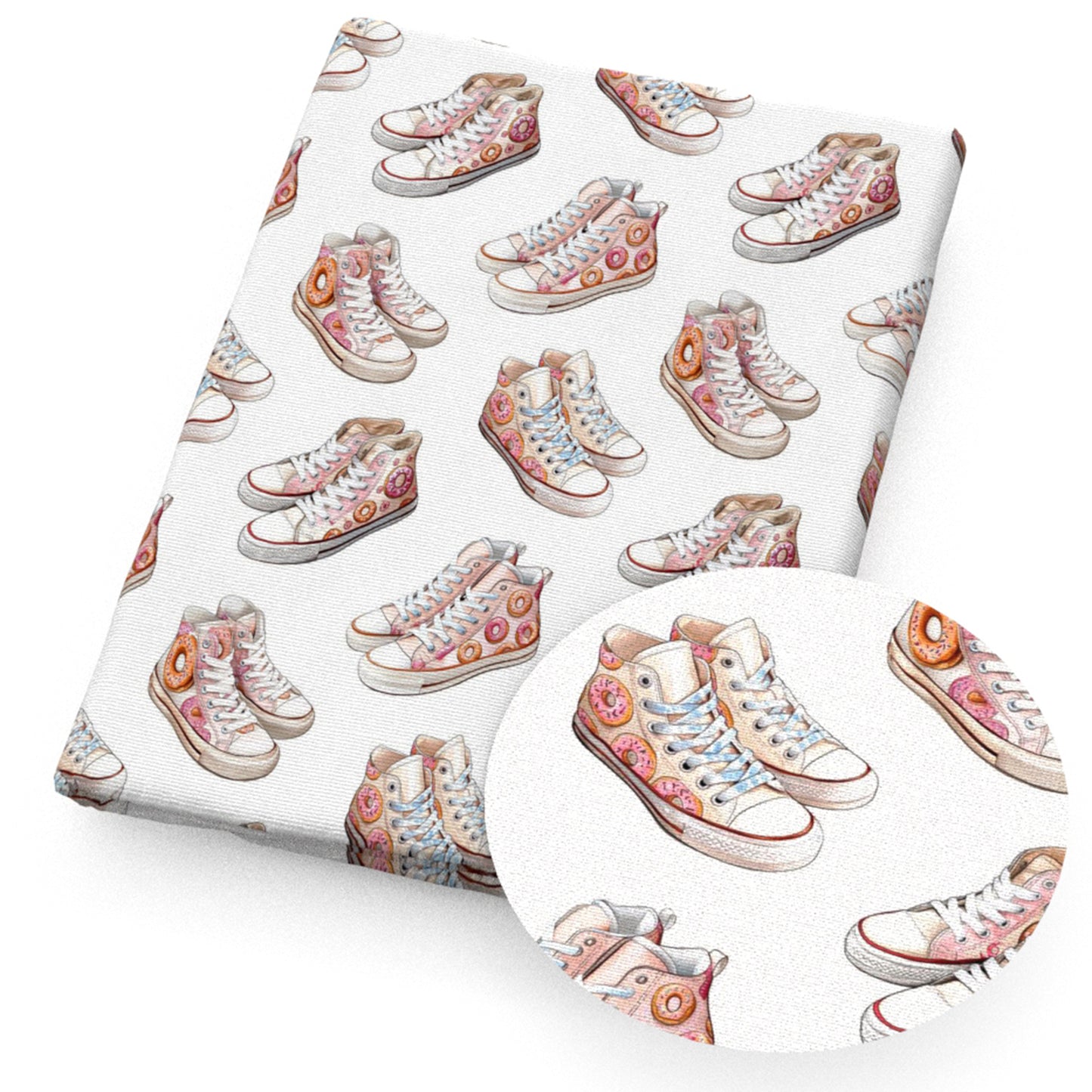shoes donuts fabric