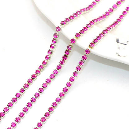 1Meter Sparkling Rhinestone Chain Beads Rhinestone Chain - Jewelry Making Chains for DIY Craft, Shoe, Clothing, Mobile Phone Case Decoration