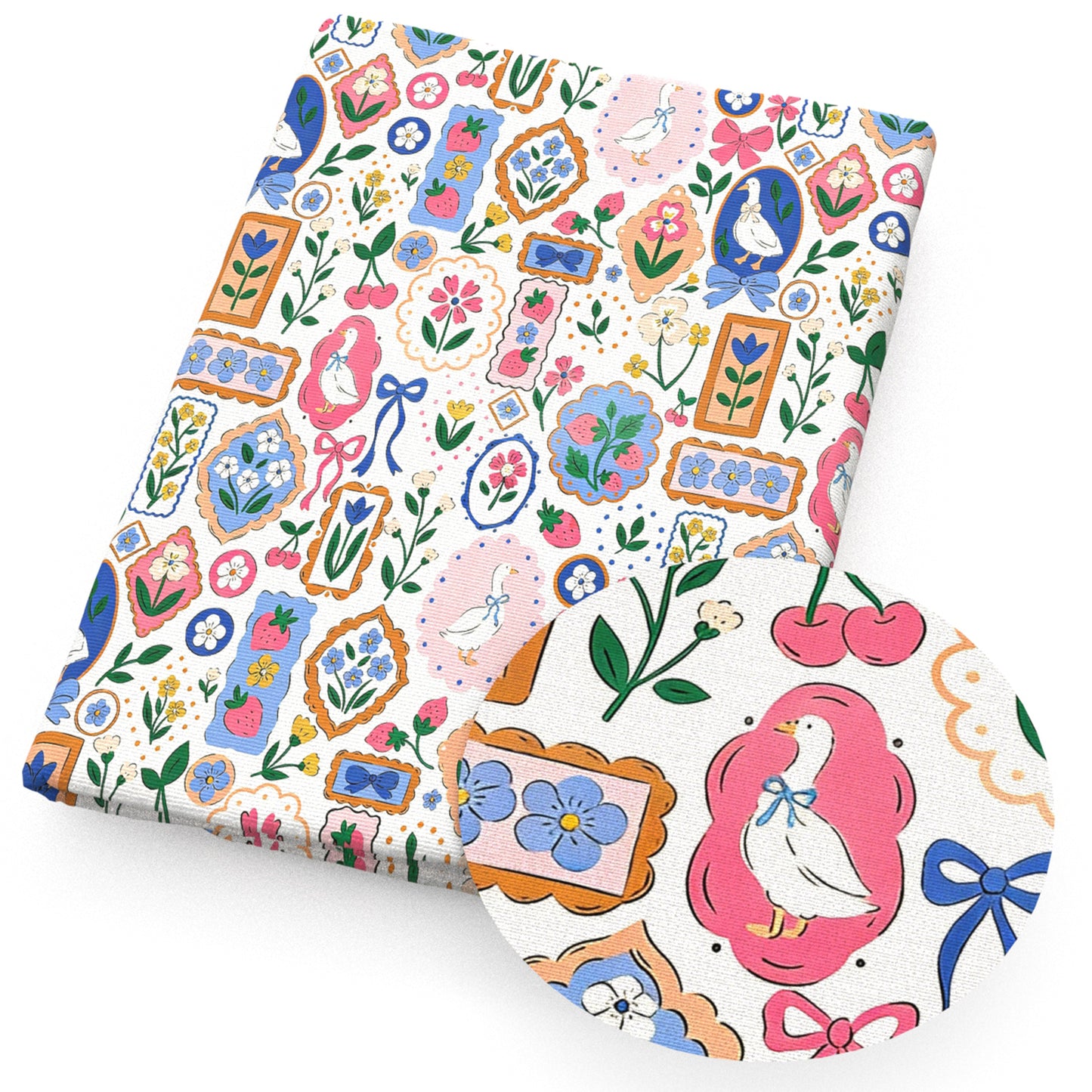flowerfloral duck strawberry photo framepicture frame dots spot pink series fabric