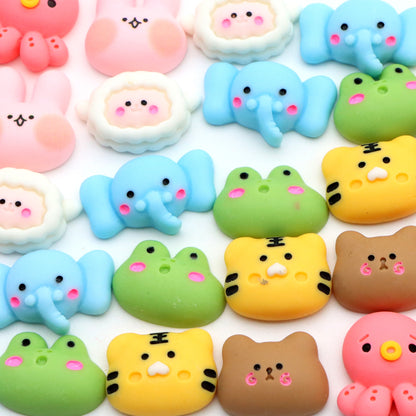 10Pcs Animals Series Acrylic Charms,Random Designs,Rabbit,Frog,Tiger,Sheep Shaped,3D Flatback Resin Cabochons for DIY Jewelry, Earrings, Bracelets, Keychains, Festive Decor, Homemade Gifts, Phone Cases, Water Bottles, Hair Accessories