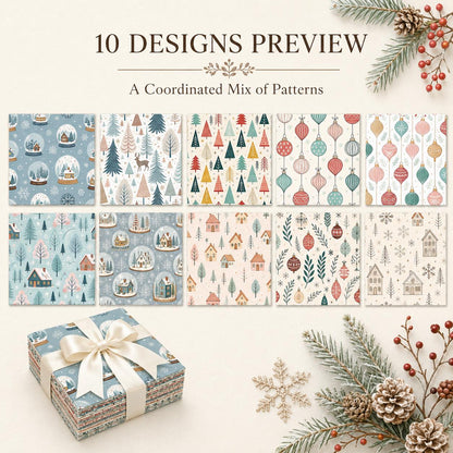 10Pc/Set Christmas Series Deer Tree House Fat Quarter Fabric, Pre-Cut Square Fabric Assort, Fabric Set, Craft Fabric, Handmade DIY Patchwork Fabric,Home Quilting Sewing Fabric, Packaging Fabric, Scrapbooking Craft Hobbyist