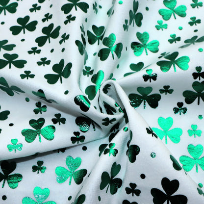 1pc Colourful Golden Hot Stamping St. Patrick's Day Faux Fur Fabric - 59x19.68inch(150x50cm) 100%Polyester Material, High Density for DIY Crafts - Hand Wash Only Precut Fabric