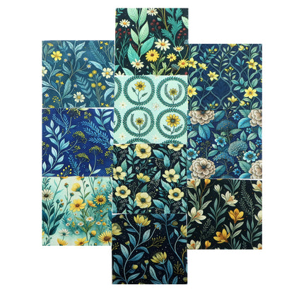 10Pc/Set Flower Series Fat Quarter Fabric, Pre-Cut Square Fabric Assort, Fabric Set, Craft Fabric, Handmade DIY Patchwork Fabric,Home Quilting Sewing Fabric, Packaging Fabric, Scrapbooking Craft Hobbyist