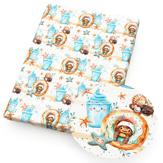 turtle tortoise star starfish shell caphat fabric