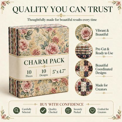 10Pc/Set Flower Series Fat Quarter Fabric, Pre-Cut Square Fabric Assort, Fabric Set, Craft Fabric, Handmade DIY Patchwork Fabric,Home Quilting Sewing Fabric, Packaging Fabric, Scrapbooking Craft Hobbyist
