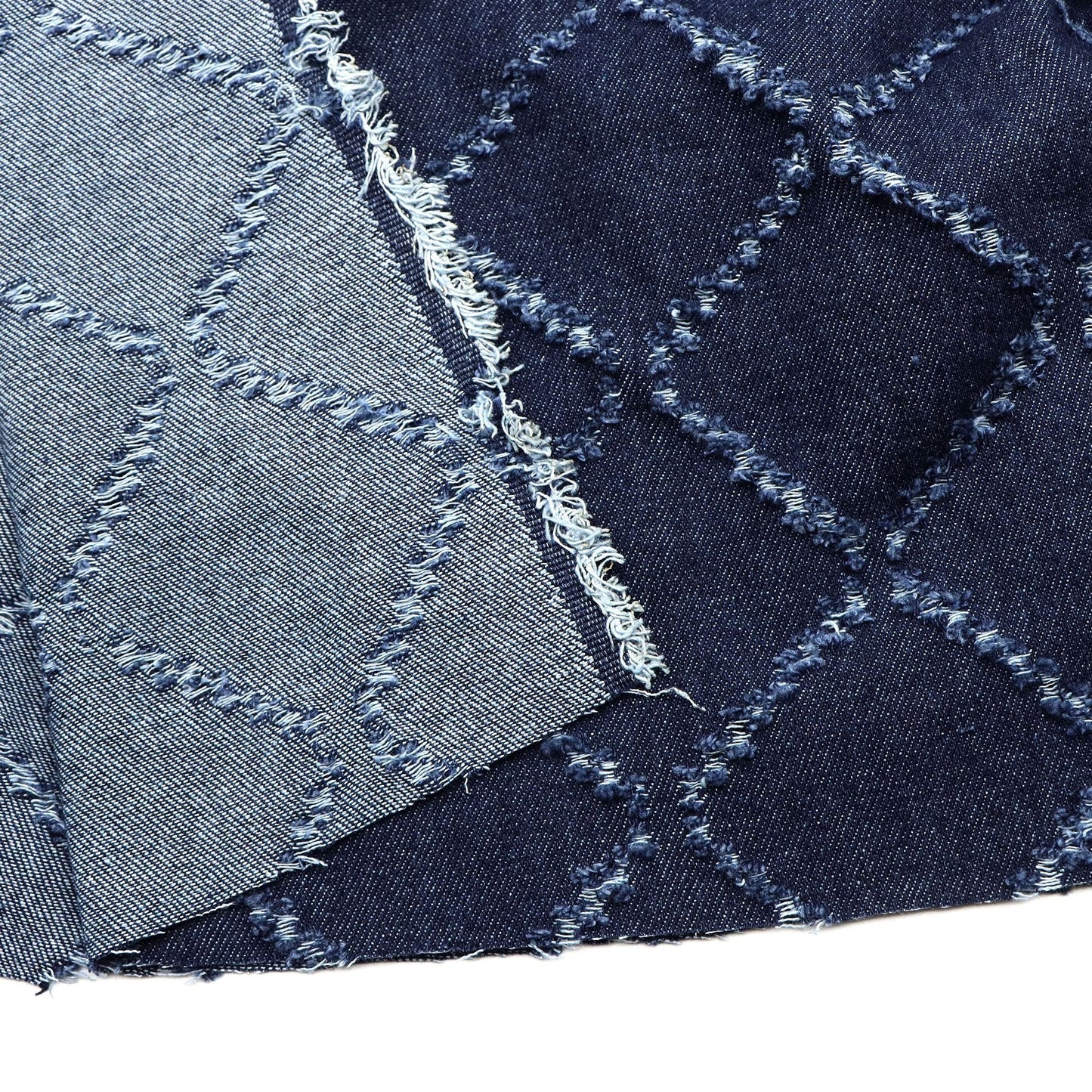 1Pc rhombus Pre-Washed stripe Denim Fabric - 59x19.68inch(150x50cm) 100% Polyester for DIY Crafts Projects, DIY Wallet Making