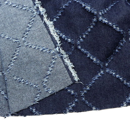 1Pc rhombus Pre-Washed stripe Denim Fabric - 59x19.68inch(150x50cm) 100% Polyester for DIY Crafts Projects, DIY Wallet Making