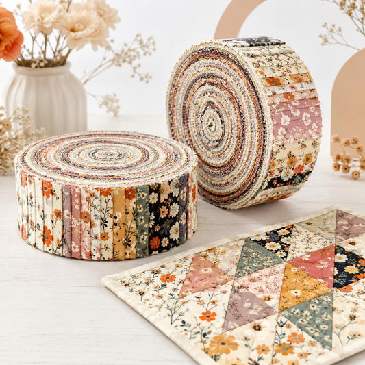 10pcs Vintage Floral Pattern Jelly Roll Fabric Strips 2.5X19.7inch Pre-Cut 100% Polyester For Patchwork Quilts, Table Runners, Placemats, Tote Bags, Storage Pouches, Makeup Bags, Coasters, Quilt Blocks & Binding