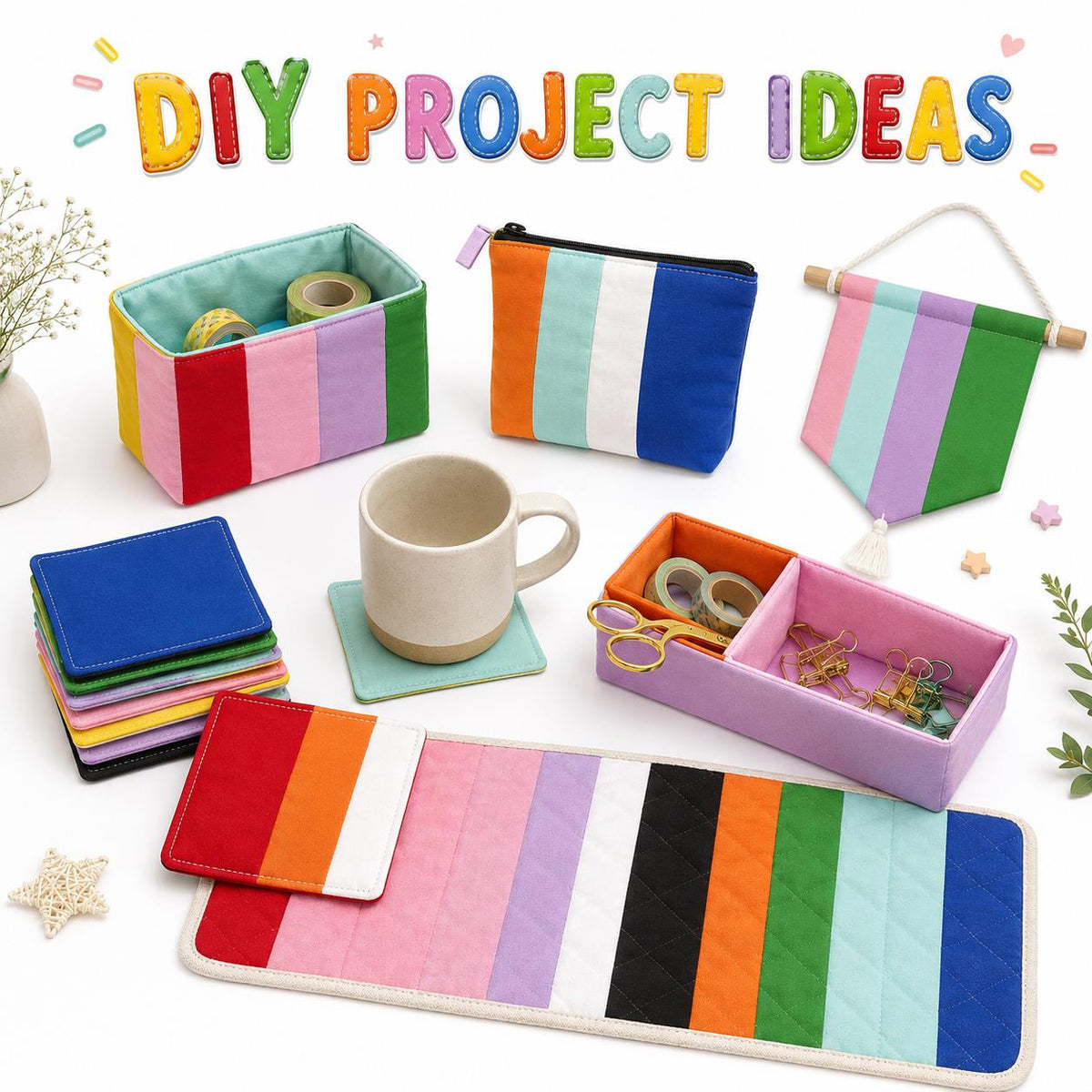 10pcs/Set, Making 10 Images 1pc Each, Each Size: 2.48*19.69inch Plain Solid Pattern Sliced Fabric Set Style Combination, Polyester Jelly Roll Fabric Strips, Pre-Cut Quilting Squares, for Quilting DIY, Handicrafts And Sewing, Blankets, Rugs